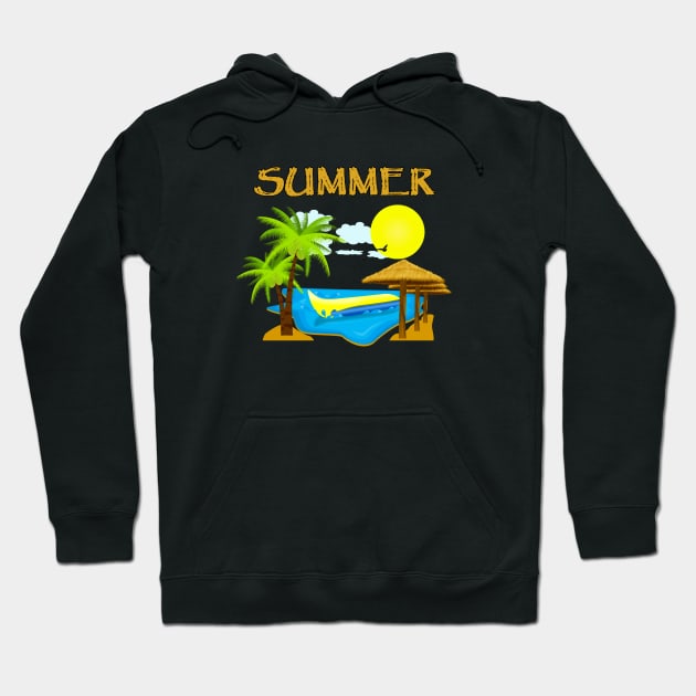 SUMMER HOLIDAY Hoodie by canzyartstudio